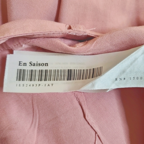 En Saison Valeria Linen Blend Pink Wide Leg Trouser Pants - Picture 12 of 13